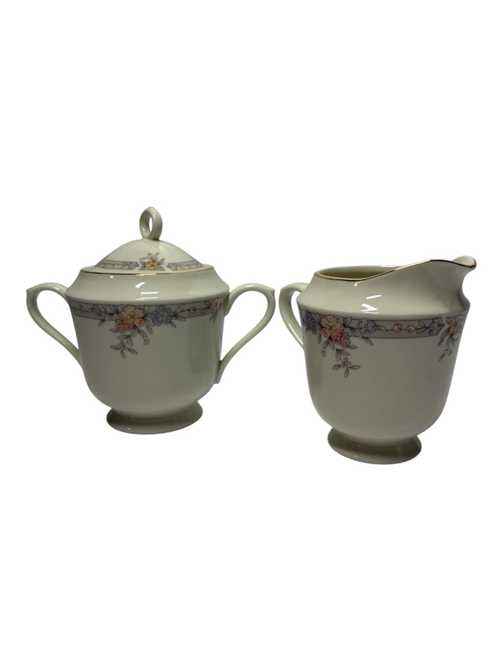 Sango Regency Monroe China Sugar Bowl and Creamer Set